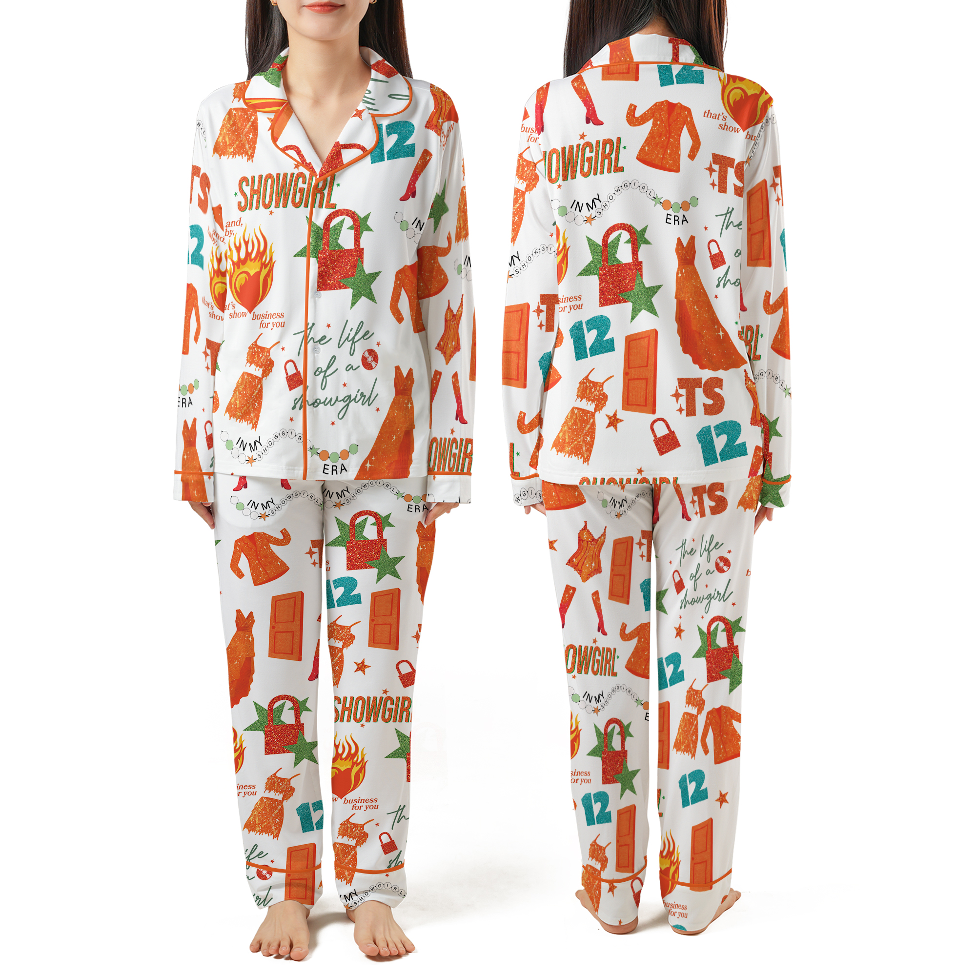 The Life Of A Showgirl Satin Pajamas - Disco Cowgirl Sleepwear