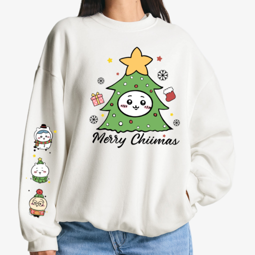 Cute Chiikawa Merry Chiimas Shirt (Printed on sleeves version), Cute Japanese Anime Manga Inspired Shirt