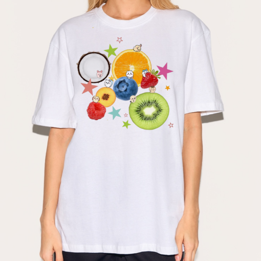 Cute Chiikawa Usagi Hachiware Momonga Fruits Shirt for summer, Cute Japanese Anime Manga Inspired Shirt