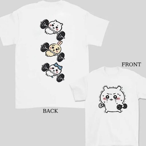 Cute Double-sided Crying Chiikawa Gym Shirt