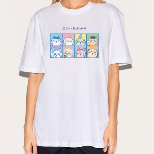 Chiikawa Hachiware Usagi Momonga Rakko Kurimanju Kani Shisa Shirt